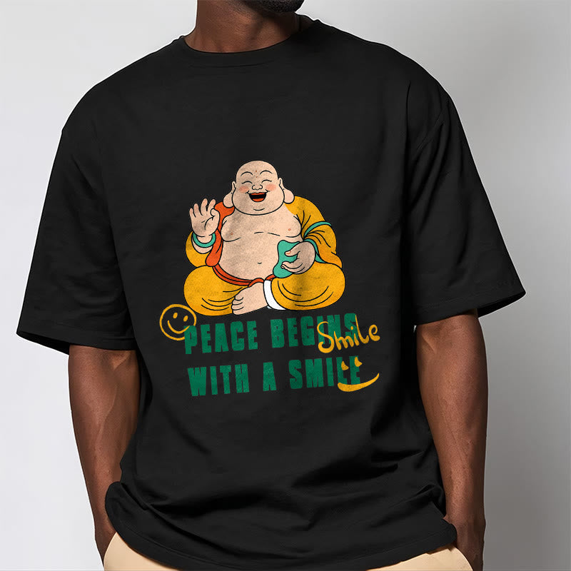 Buddha Stones Peace Begins With A Smile Tee T-shirt - image 8