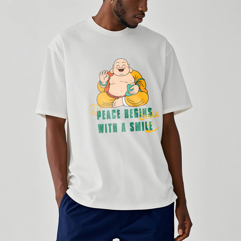 Buddha Stones Peace Begins With A Smile Tee T-shirt - image 5