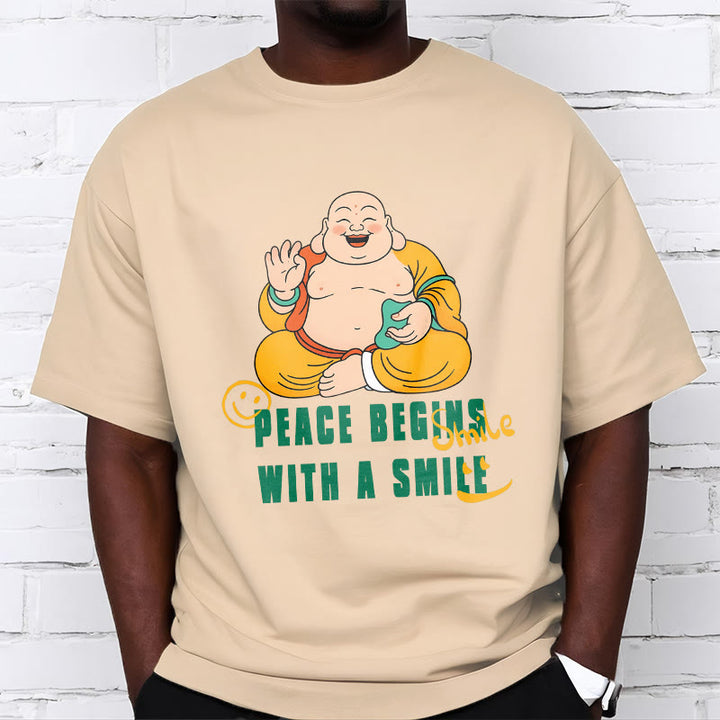 Buddha Stones Peace Begins With A Smile Tee T-shirt - image 12