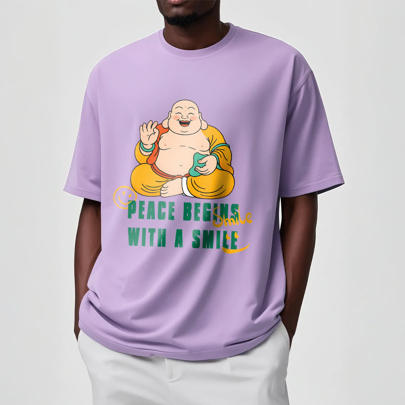 Buddha Stones Peace Begins With A Smile Tee T-shirt - image 18