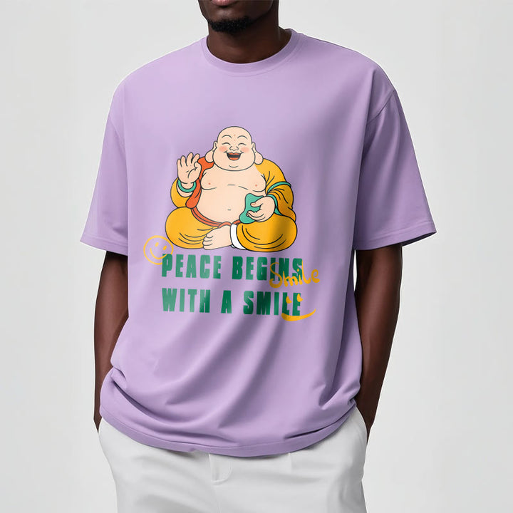 Buddha Stones Peace Begins With A Smile Tee T-shirt - image 18