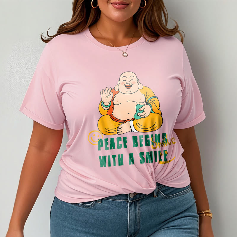 Buddha Stones Peace Begins With A Smile Tee T-shirt - image 16