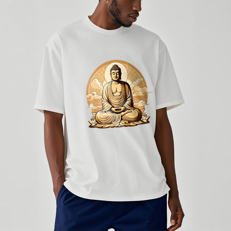 Buddha Stones Sun Auspicious Clouds Buddha Tee T-shirt - image 4