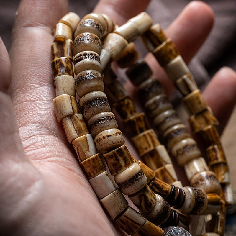 Buddha Stones Tibetan Deer Bone Yak Bone Lucky Balance Bracelet