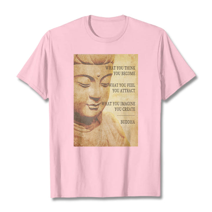 Buddha Stones What You Think You Become Tee T-shirt - LightPink - 2XL - image 12