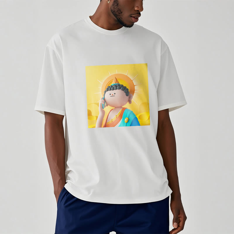 Buddha Stones Buddha Picks Up The Phone Tee T-shirt - image 2