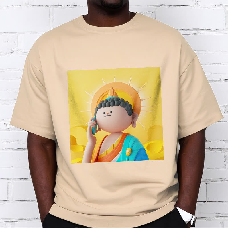 Buddha Stones Buddha Picks Up The Phone Tee T-shirt - image 9
