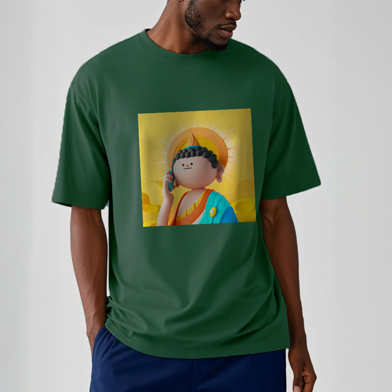 Buddha Stones Buddha Picks Up The Phone Tee T-shirt - image 11