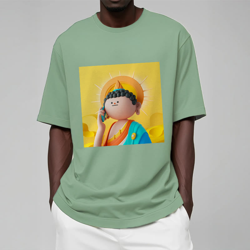 Buddha Stones Buddha Picks Up The Phone Tee T-shirt - image 15