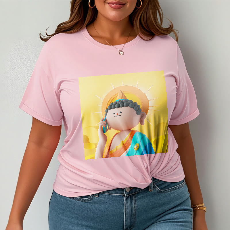 Buddha Stones Buddha Picks Up The Phone Tee T-shirt - image 13