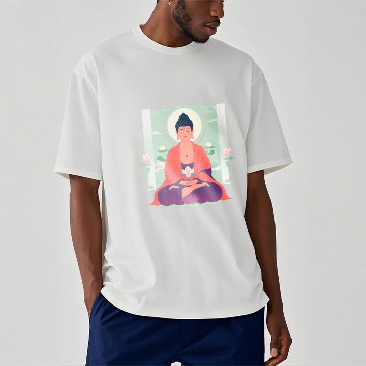 Buddha Stones Lotus Meditation Buddha Tee T-shirt - image 3