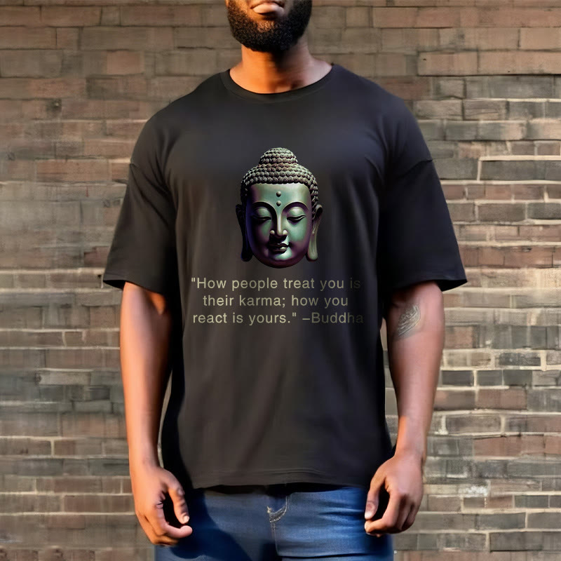 Buddha Stones How People Treat You Is Their Karma Buddha Tee T-shirt - image 2