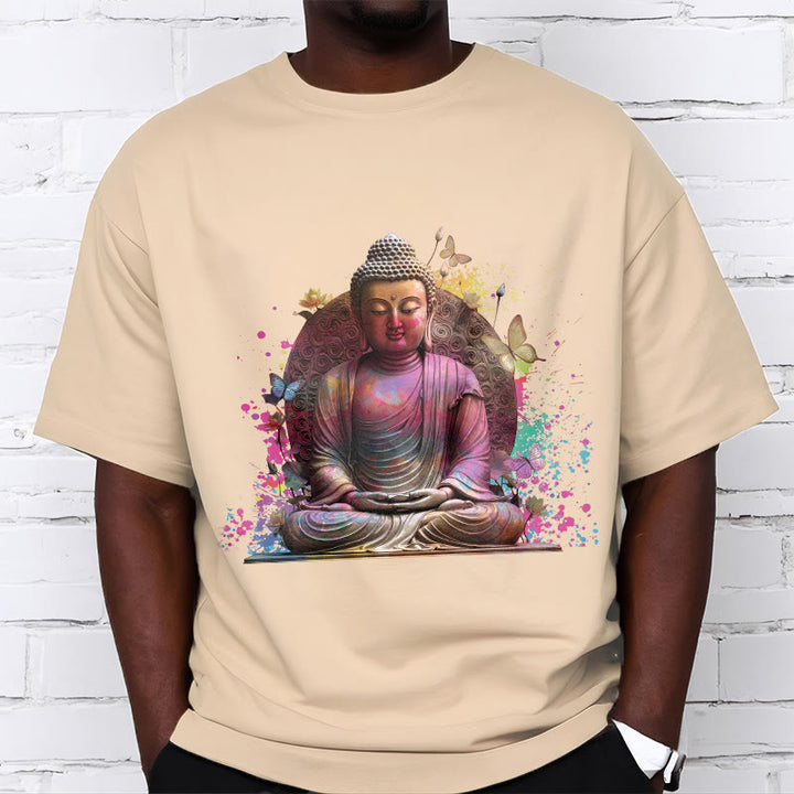 Buddha Stones Butterfly Meditation Buddha Tee T-shirt