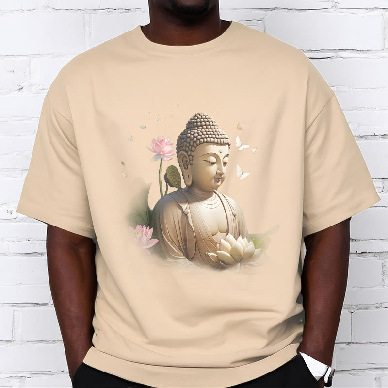 Buddha Stones Lotus Butterfly Meditation Buddha Tee T-shirt