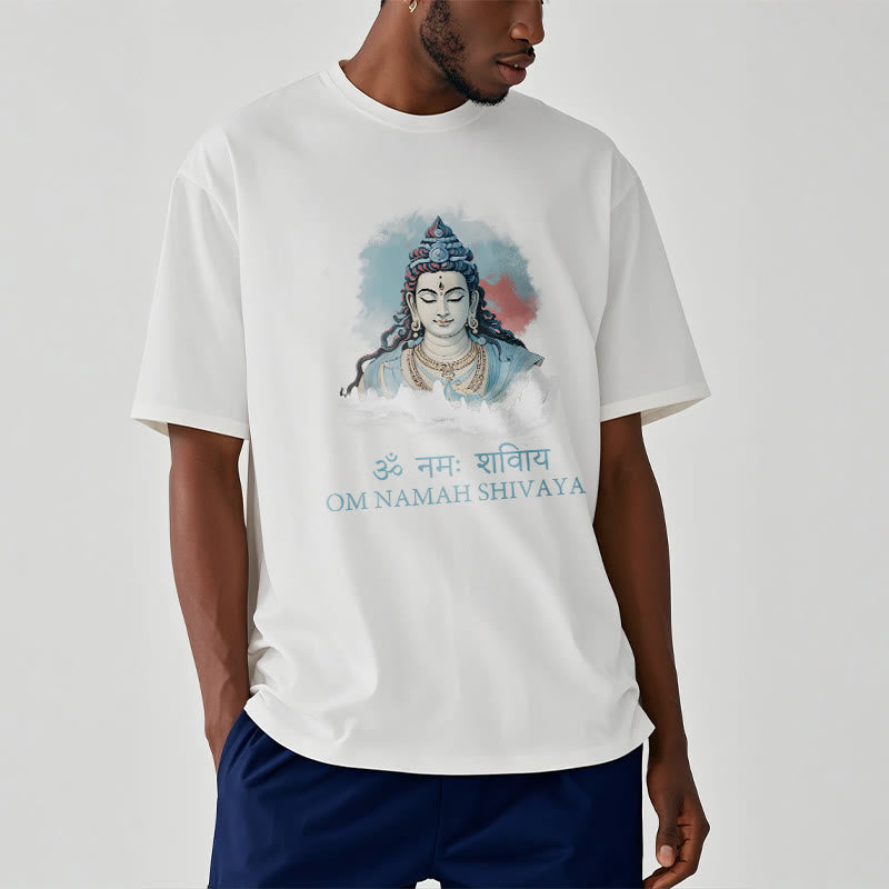 Buddha Stones Sanskrit OM NAMAH SHIVAYA Colorful Clouds Tee T-shirt