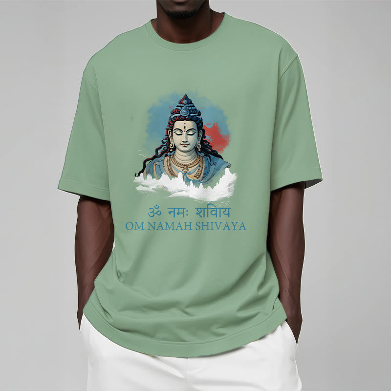 Buddha Stones Sanskrit OM NAMAH SHIVAYA Colorful Clouds Tee T-shirt