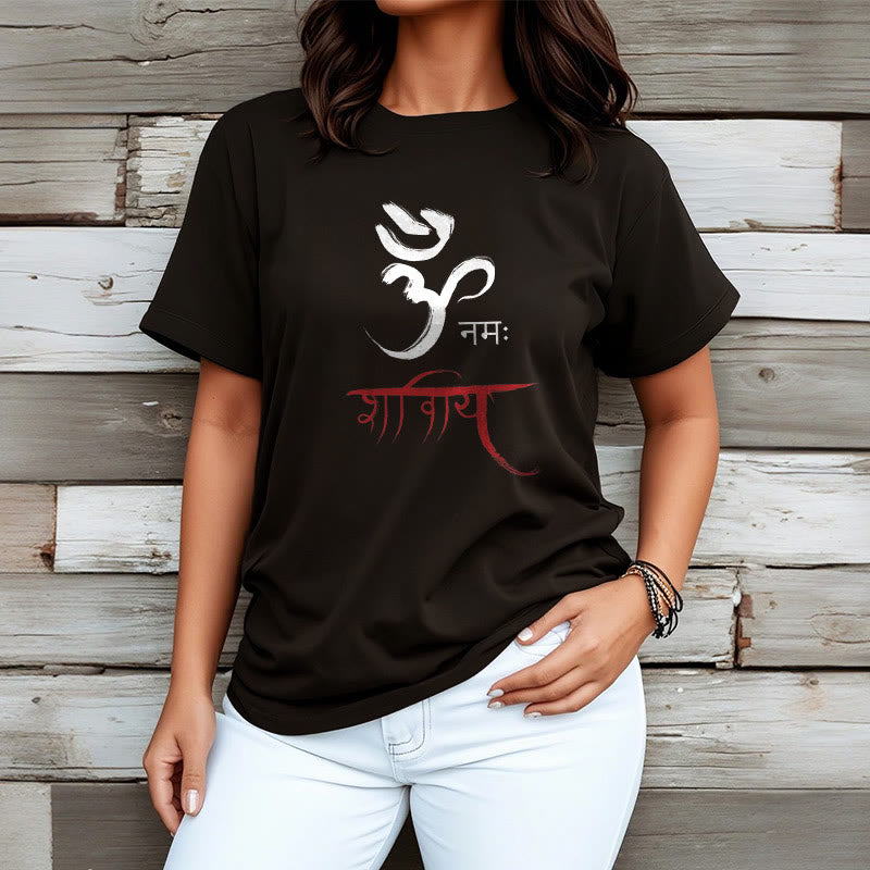 Buddha Stones OM NAMAH SHIVAYA Mantra Sanskrit Tee T-shirt