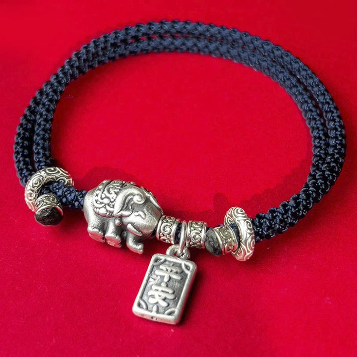 Buddha Stones 925 Sterling Silver Elephant Safe And Well Amulet Charm Strength Bracelet