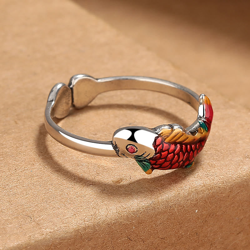 Buddha Stones Luck Koi Fish Wealth Prosperity Ring