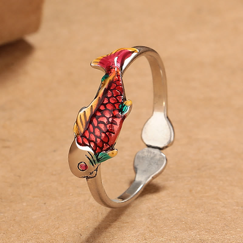 Buddha Stones Luck Koi Fish Wealth Prosperity Ring