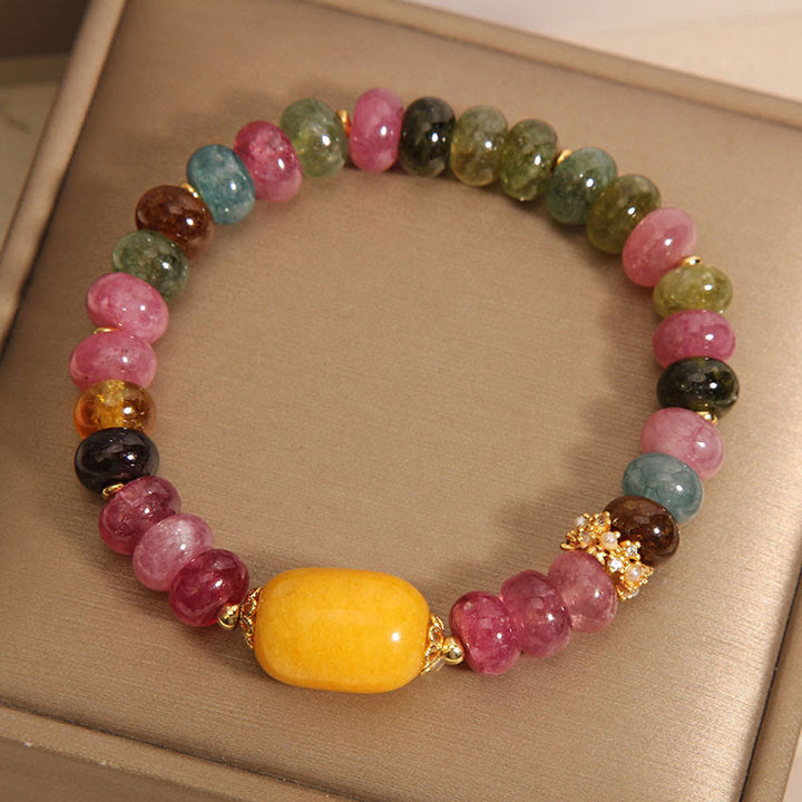 Buddha Stones Natural Tourmaline Topaz Positive Bracelet