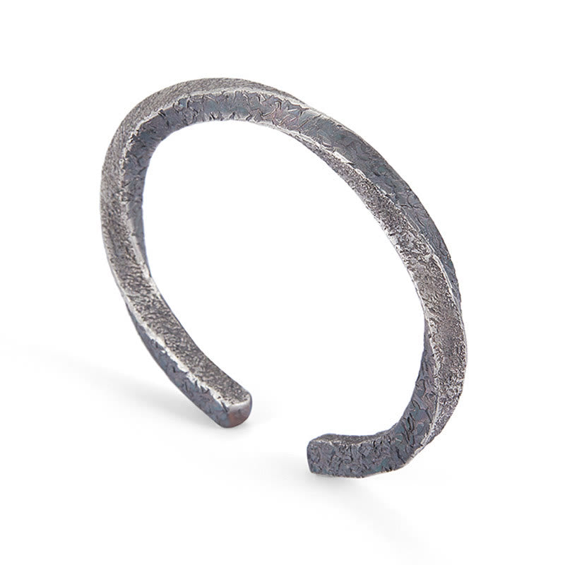Buddha Stones Retro 999 Sterling Silver Möbius Loop Eternal Love Cuff Bracelet Bangle - image 3