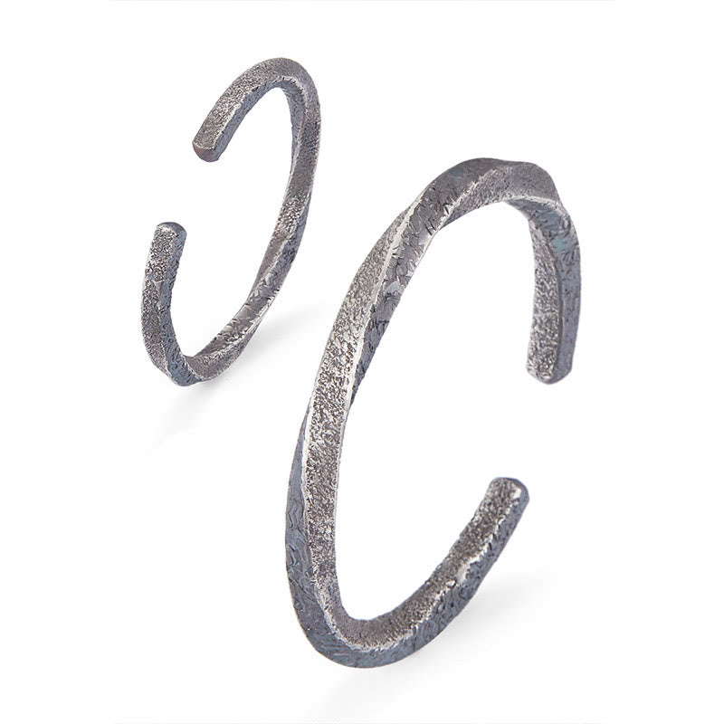 Buddha Stones Retro 999 Sterling Silver Möbius Loop Eternal Love Cuff Bracelet Bangle - image 11