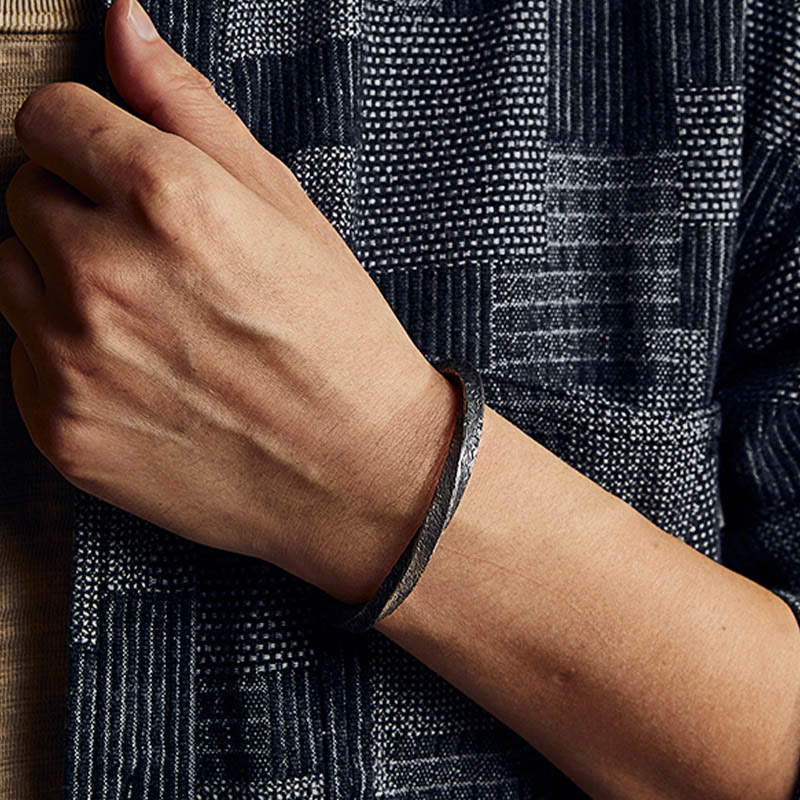 Buddha Stones Retro 999 Sterling Silver Möbius Loop Eternal Love Cuff Bracelet Bangle - image 4