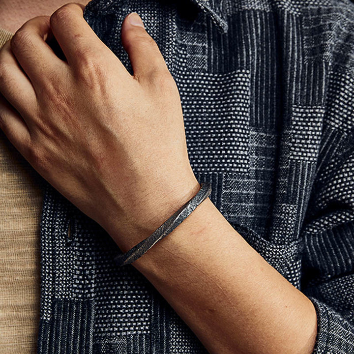 Buddha Stones Retro 999 Sterling Silver Möbius Loop Eternal Love Cuff Bracelet Bangle - image 7