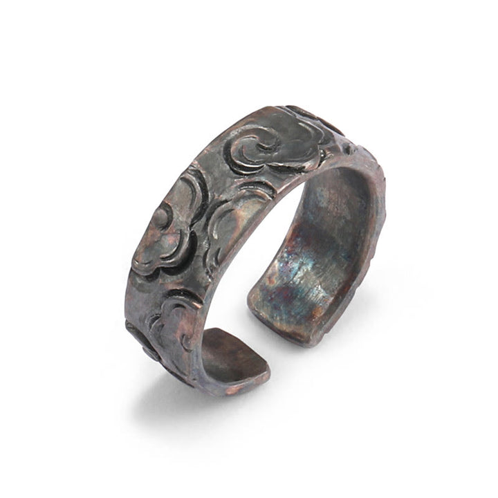 Buddha Stones 999 Sterling Silver Auspicious Clouds Adjustable Protection Ring - image 4