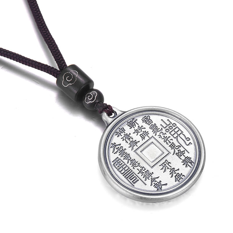 Buddha Stones 999 Sterling Silver Tai Chi Yin Yang Bagua Design Mountain Ghosts Spend Money Necklace Pendant - image 4