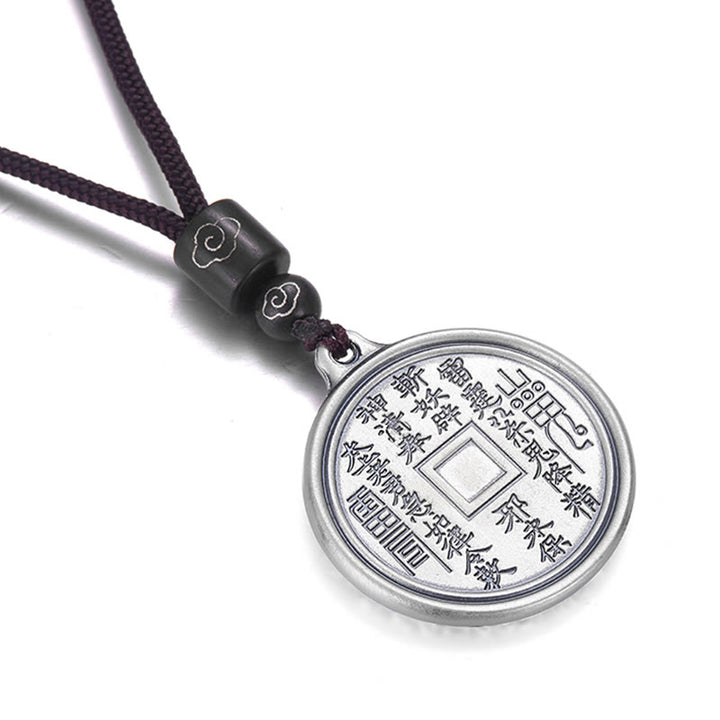 Buddha Stones 999 Sterling Silver Tai Chi Yin Yang Bagua Design Mountain Ghosts Spend Money Necklace Pendant - image 4