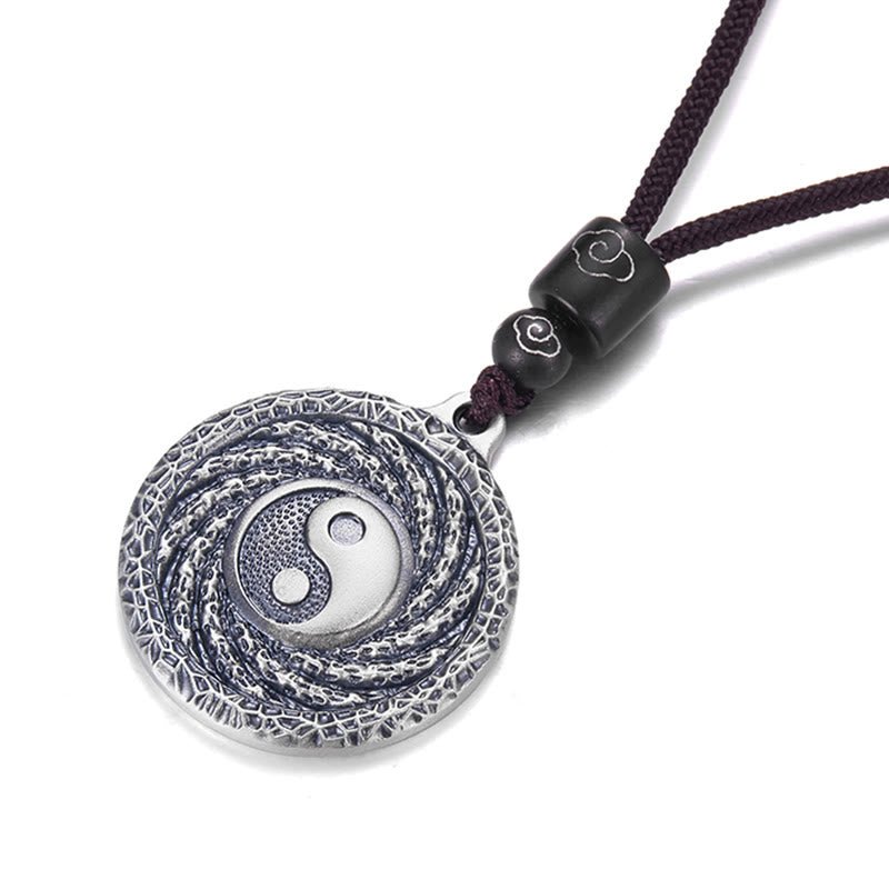 Buddha Stones 999 Sterling Silver Tai Chi Yin Yang Bagua Design Mountain Ghosts Spend Money Necklace Pendant - image 21