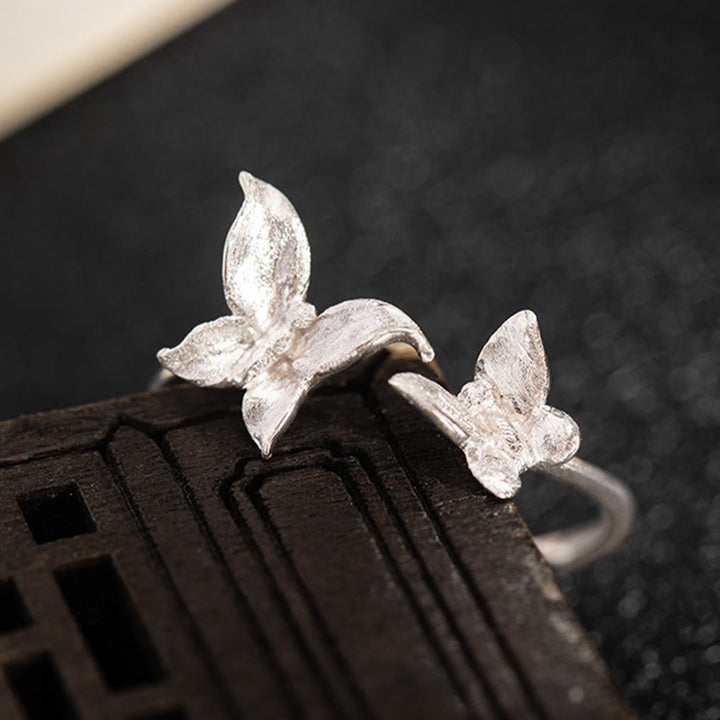 Buddha Stones 925 Sterling Silver Butterfly Love Ring - image 8
