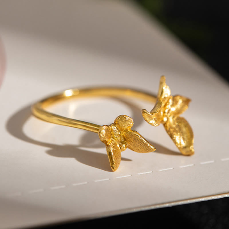 Buddha Stones 925 Sterling Silver Butterfly Love Ring - image 6