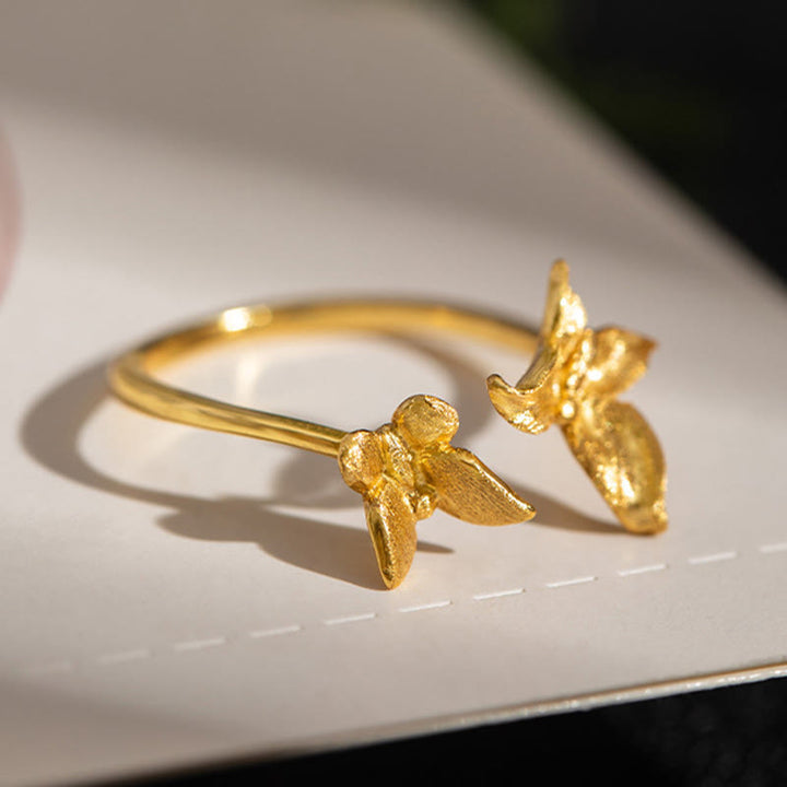 Buddha Stones 925 Sterling Silver Butterfly Love Ring - image 6