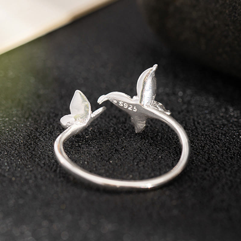 Buddha Stones 925 Sterling Silver Butterfly Love Ring - image 9