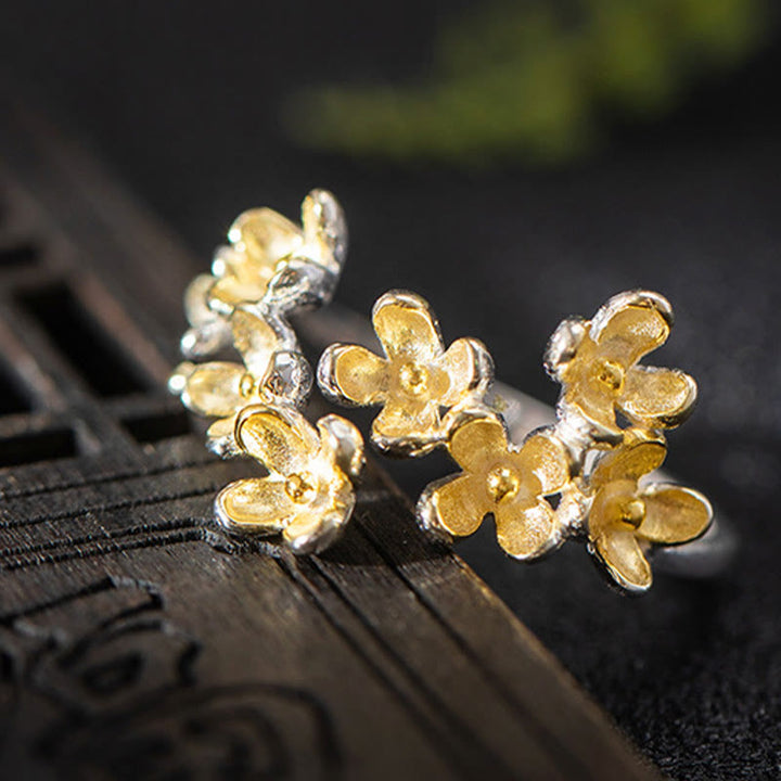 Buddha Stones 925 Sterling Silver Osmanthus Fragrans Ring - image 8