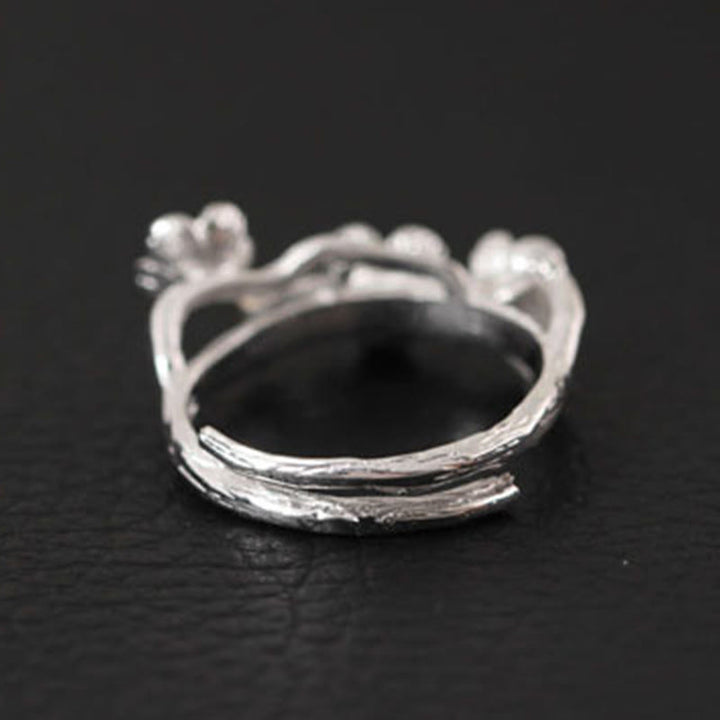 Buddha Stones 925 Sterling Silver Plum Bossom Calm Ring - image 10