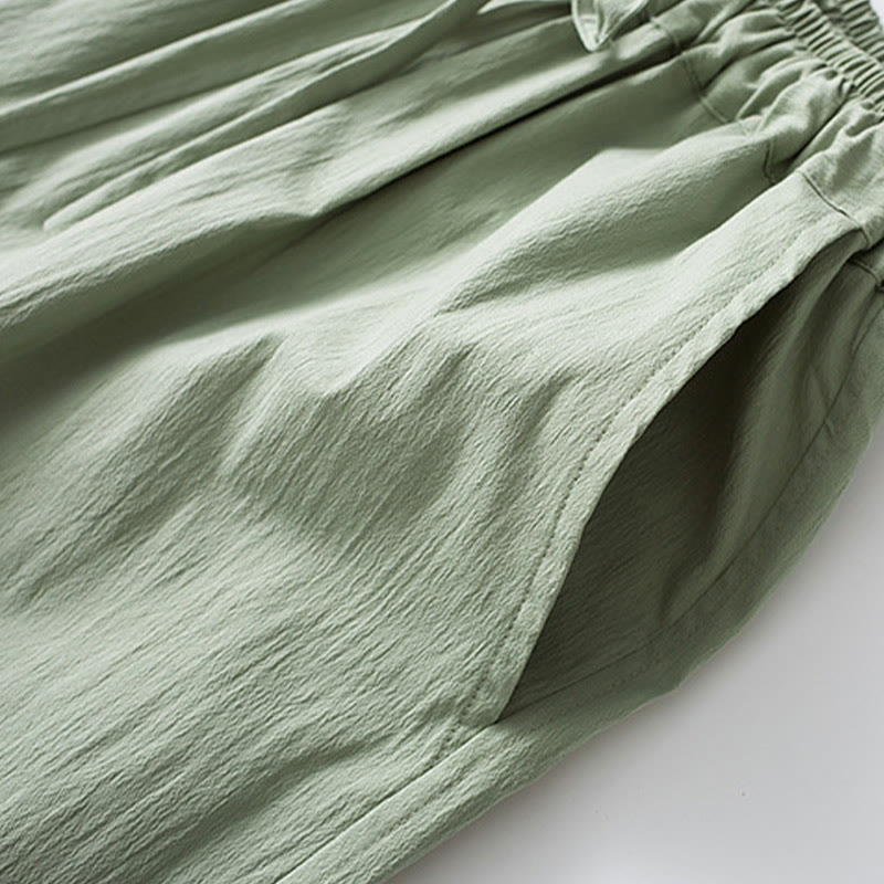 Buddha Stones Frog-Button Three Quarter Sleeve Shirt Pants Men's Suit - image 18