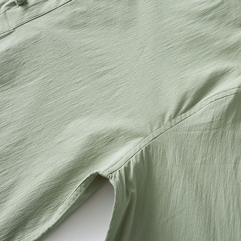 Buddha Stones Frog-Button Three Quarter Sleeve Shirt Pants Men's Suit - image 11