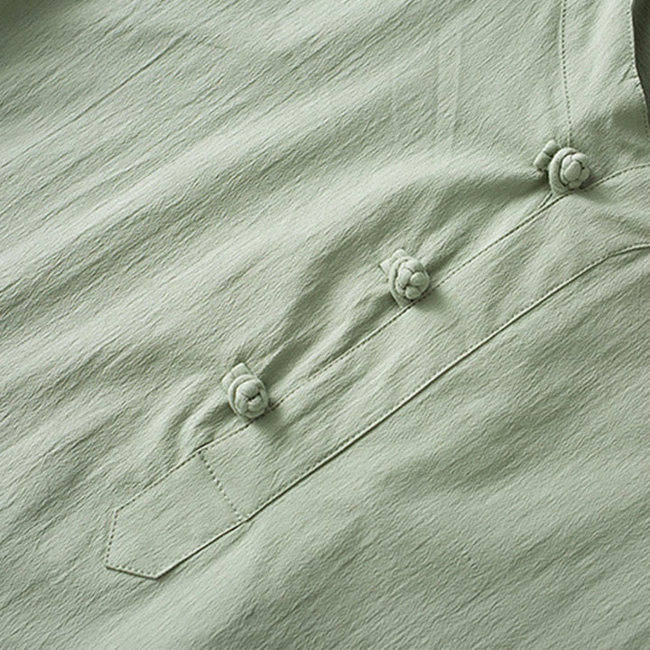Buddha Stones Frog-Button Three Quarter Sleeve Shirt Pants Men's Suit - image 16