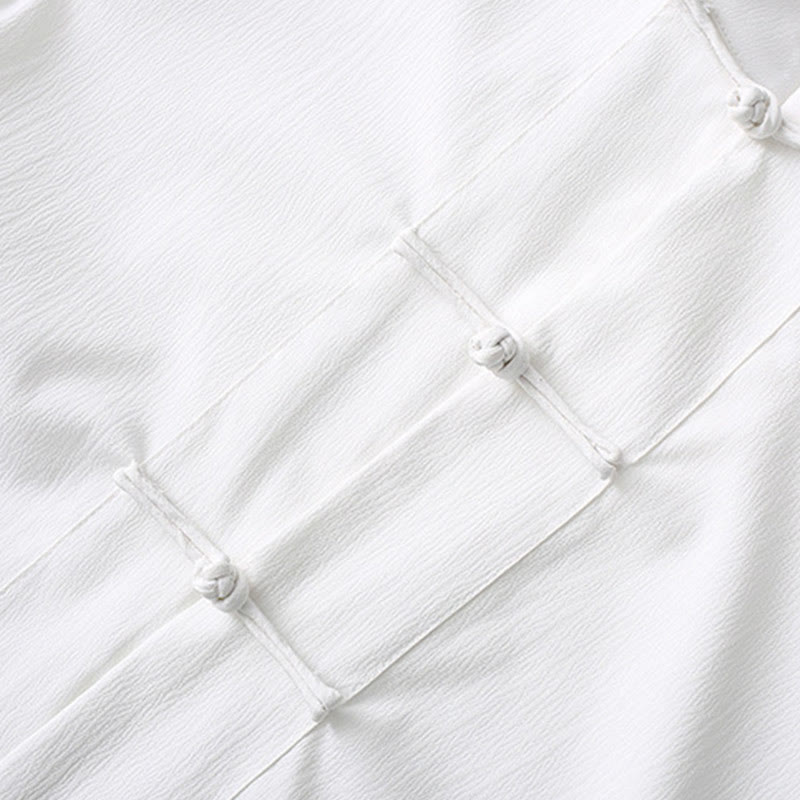 Buddha Stones Tang Frog-Button Short Sleeve Shirt Wide Leg Pants Men's Suit - image 9