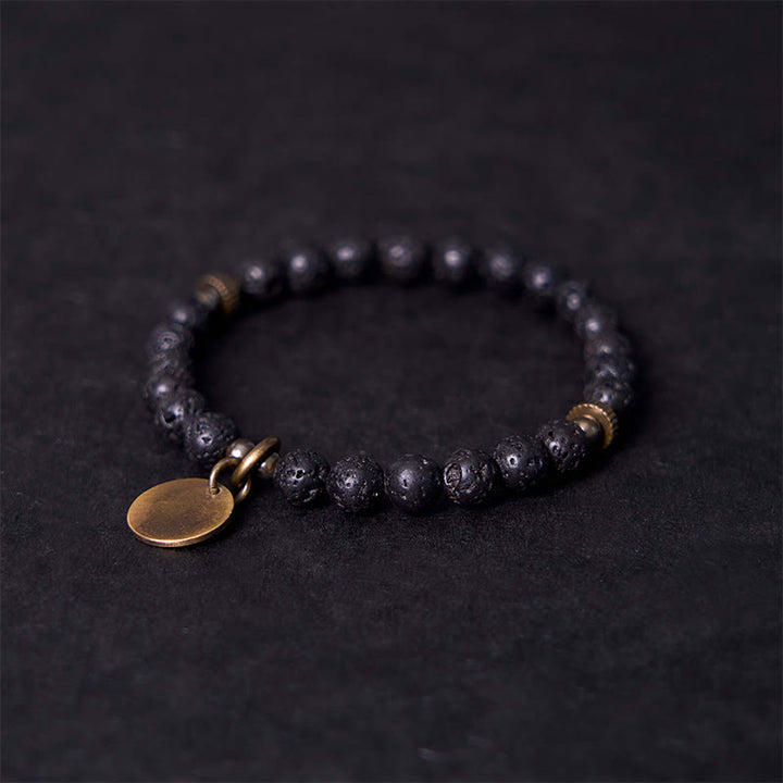 Buddha Stones Natural Lava Rock Beads Calm Support Healing Bracelet