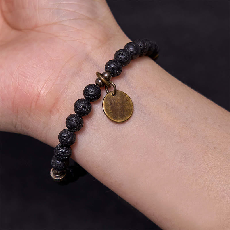 Buddha Stones Natural Lava Rock Beads Calm Support Healing Bracelet