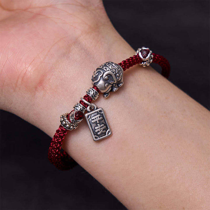 Buddha Stones 925 Sterling Silver Elephant Safe And Well Amulet Charm Strength Bracelet - image 22