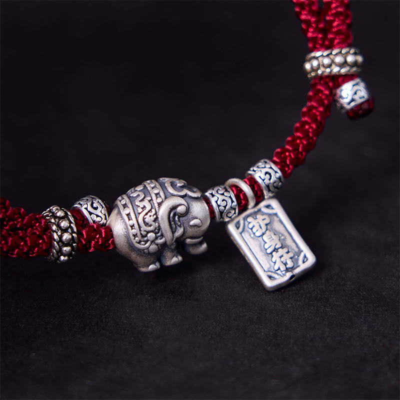 Buddha Stones 925 Sterling Silver Elephant Safe And Well Amulet Charm Strength Bracelet - image 20
