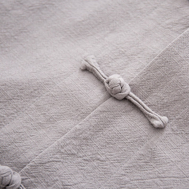 Buddha Stones Tang Frog-Button Long Sleeve Shirt Cotton Linen Men's Clothing - image 24
