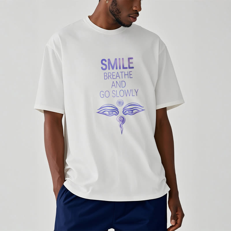 Buddha Stones SMILE BREATHE AND GO SLOWLY Eye Tee T-shirt - image 3
