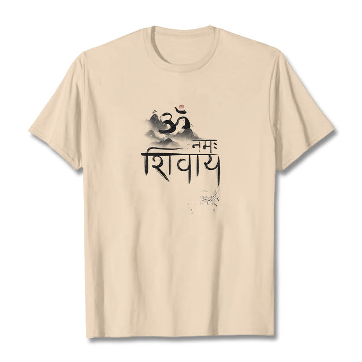 Buddha Stones OM NAMAH SHIVAYA Mountain Cotton Tee T-shirt - Bisque - 2XL - image 17
